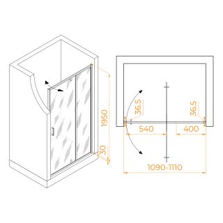 Душевая дверь RGW LE-103B 711210311-14 110см чёрный